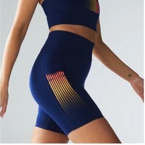 Savage XFenty Band It High Waist Blue Bike Shorts Size Large